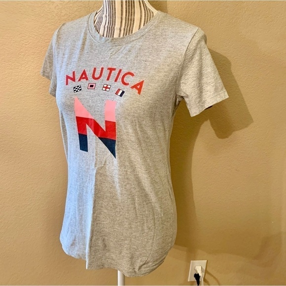 Nautica Tee Small Grey Nautica Graphic Red Pink Navy Blue Int’l Logo Short Slvs - Picture 6 of 14